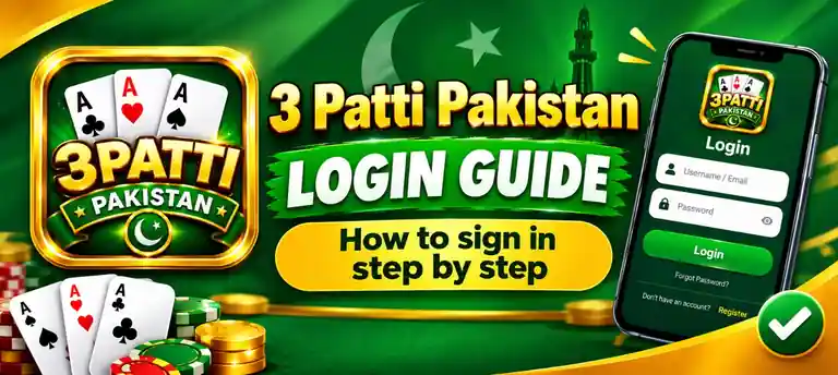 3 Patti Pakistan login screen